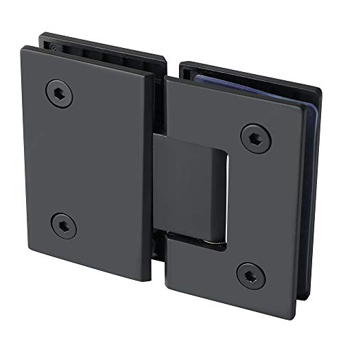 Alise Glass Shower Doors Hinge Heavy Duty 180 Degree Glass Door Cupboard Showcase Cabinet Clamp Replacement Parts,Stainless Steel Matte Black Finish #TOP16