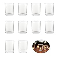 Teelichtgläser Set, Kerzengläser (10 Stück) Teelichthalter, (Ø4.5cm), Hochzeit, Geburtstag, Weihnachten, Halloween transparentes Glas kerzengläser, Kürbislaternkerzenglas, Kerzenhalter Glas