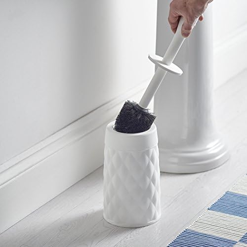 Addis 518029 Diamond Style Round Toilet Set Brush Set with Internal Detergent Injection Handle System, White