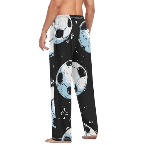 Soccer Balls Pajama Pants for Men Comfort Sleep Lounge Bottoms Straight-fit with Pockets S-XXL4