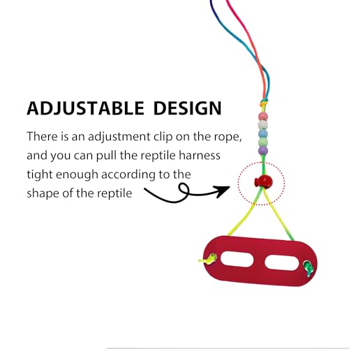 Image of AIITLE Adjustable Bearded Dragon Harness Set - Soft, 3-Size Reptile Leash for Crested Geckos, Iguanas, Guinea Pigs, Rats (Indoor /Outdoor Use, Camping, Parties),Red