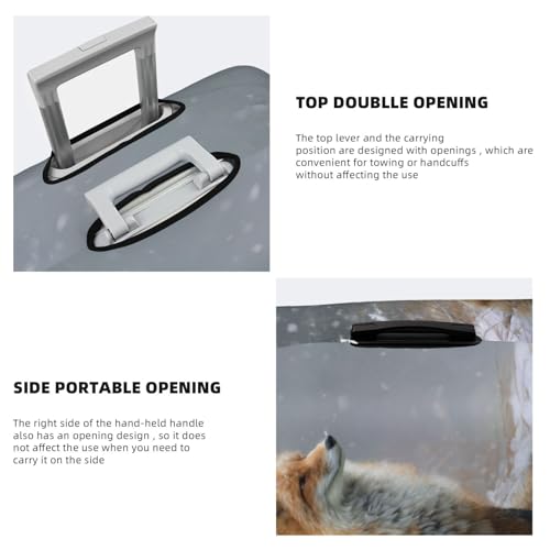 Red Fox Sits By The River Elastic Travel Luggage Covers Dustproof Scratch-Resistant Suitcase Protector Fit 22-24 Inch3
