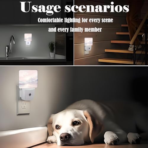 Image of Mountain and River Night Light,Plug Into Wall with Dusk to Dawn Light Sensors, Warm Nightlights for Bedroom, Bathroom, Hallway, Kitchen, Gifts Ideal for Boys Girls Women Men