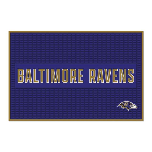 Rico Industries NFL Football Baltimore Ravens 12" x 18" PVC Heavy Duty/Thick Home Décor/Kitchen/Bar Mat