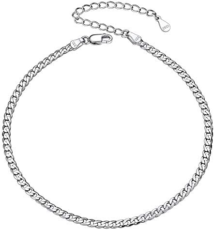 Silvora Sterling Silver Anklet for Women with Sturdy Chain Durable Clasp Ankle Bracelet with Delicate Gift Packaging