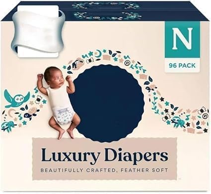 Image of Luxury Baby Diapers Size New Born, 96 Count, Soft & Absorbent (Pack of 1)
