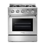 Thor Kitchen 30 in. Dual Fuel Range Freestanding Gas Stove HRD3088U with 5 Sealed Burners, 4.5 cu. f