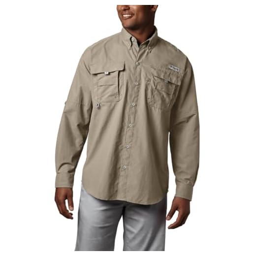 Columbia Men’s PFG Bahama™ II Long Sleeve Shirt, Fossil, Large