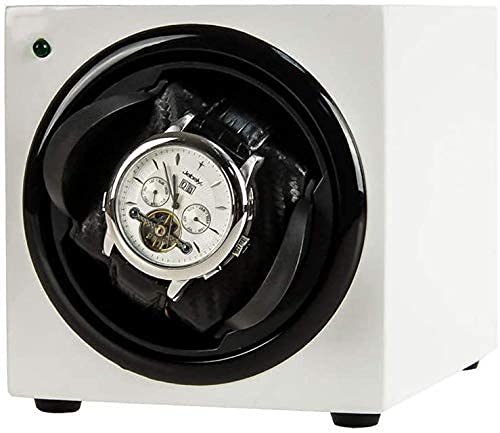 Boîte de rangement single watch winder blanche pour recharger sa montre au bureau