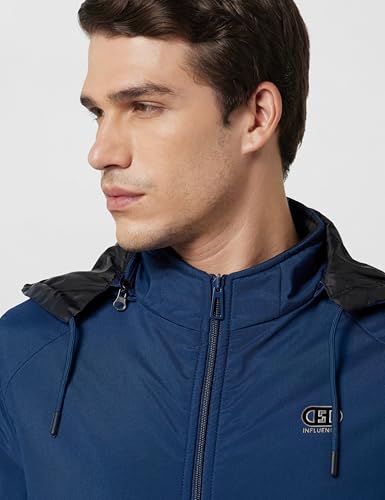 Image of Qube By Fort Collins Men's Polyester Standard Length Regular Fit Reversible Winter Jacket with Ribbed Cuffs & Hood - Warm, Stylish & Versatile