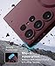 Amzfield Magnetic for Samsung Galaxy S23 Ultra Case for Women Men Girls [Compatible with MagSafe] [Camera Lens Protector] Matte Cute Slim Soft Silicone Bumper Shockproof Metallic Phone Case, Burgundy