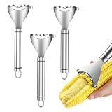 3-Pack Stainless Steel Corn Cob Stripper Tool, Corn Kernel Remover & Peeler for Corn on the Cob, Handy Kitchen Corn Stripping Tool for Quickly Removing Corn Kernels