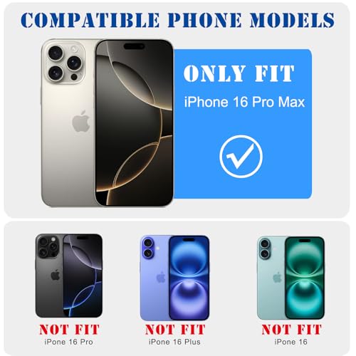 HYUEKOKO Magnetic for iPhone 16 Pro Max Case [Compatible with MagSafe] Cute Lily Flower Pattern Design for Summer Hawaiian, Clear Shockproof Protective Case for Girls Women-Blue by HYUEKOKO - Used condition - Image 4