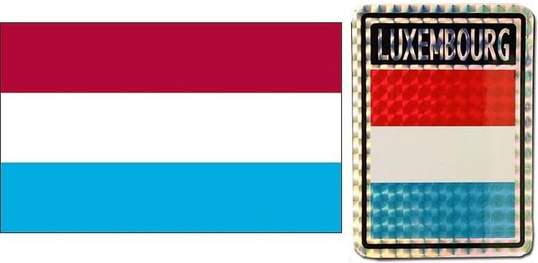 Deluxe Combo Set Luxembourg Country 3x5 3x5 Flag and 3"x4" Decal by Lumaglow