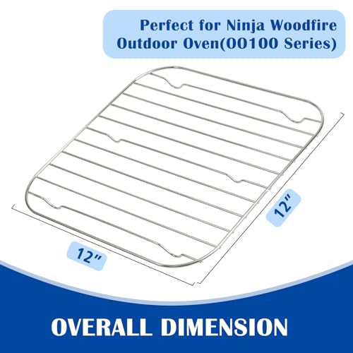 SafBbcue Smoke Rack for Ninja OO101 8 in 1 Outdoor Portable Pizza Oven, Ninja Woodfire OO100 Series Outdoor Oven Racks, 304 Stainless Steel Roaster Rack Grill Roast Stand for Ninja OO101 Parts