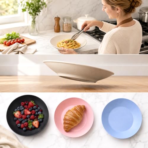 Talerze do zupy, głębokie, zestaw 5 sztuk plastikowych talerzy