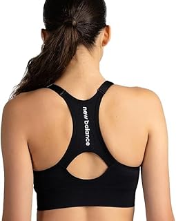 New Balance レディース シームレス ミディアム パッド入り キャミ スポーツブラ、ワークアウトヨガトップ、Sostén Deportivo