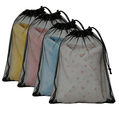 4 Pack Mesh Travel Laundry Bag 16" x 20"Extra Large Dirty Clothes Organizer