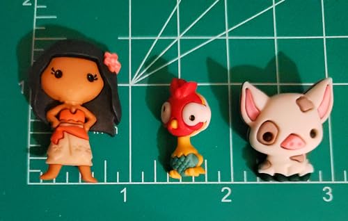 The Disney's Moana Collection - Buttons by Dress It Up Buttons and Embellishments - Moana, HEI HEI, and Pua.