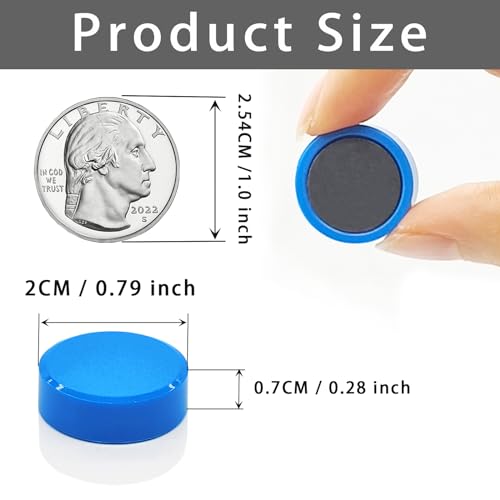 ZDZBLX Fridge Magnets 40 Pack, Strong Small Whiteboard Magnets Heavy Duty, Mini Round Magnets for Crafts Fridge, Notice Board - Image 2