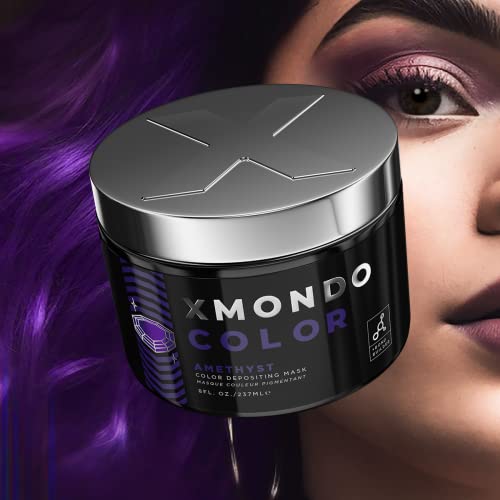 XMONDO Color Amethyst Depositing Mask & Semi-Permanent Purple Hair Dye | Infused with Bond Booster Technology & Hyaluronic Acid for Nourishment, Revitalization & Repair, Vegan Formula, 8 Fl Oz 1-Pack
