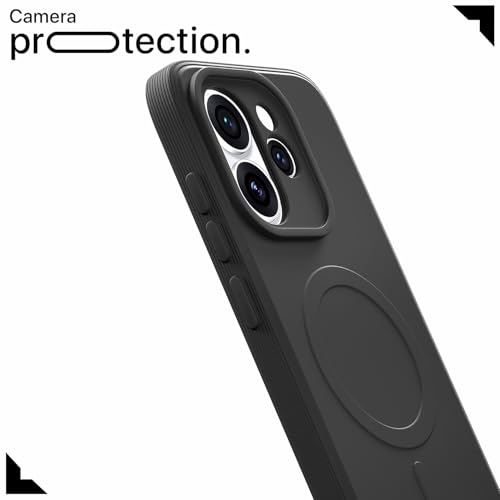 Image of Pikkme Back Cover for Oppo Reno 15 Pro Mini 5G Soft Matte Silicone | Slim Fit | Mag-Safe Design (Mag-Safe Not Support) Camera Protection Bumper Case (Black)