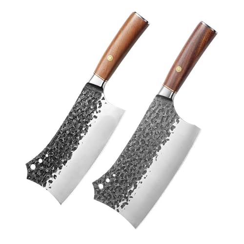 FBITE Cuchillo de carnicero de acero inoxidable 5CR15MOV, cuchillo de cocina chino, herramientas de cocina for Chef con mango de madera