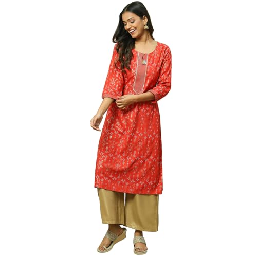 Image of Rangriti Women's Rayon Printed Regular Kurtas