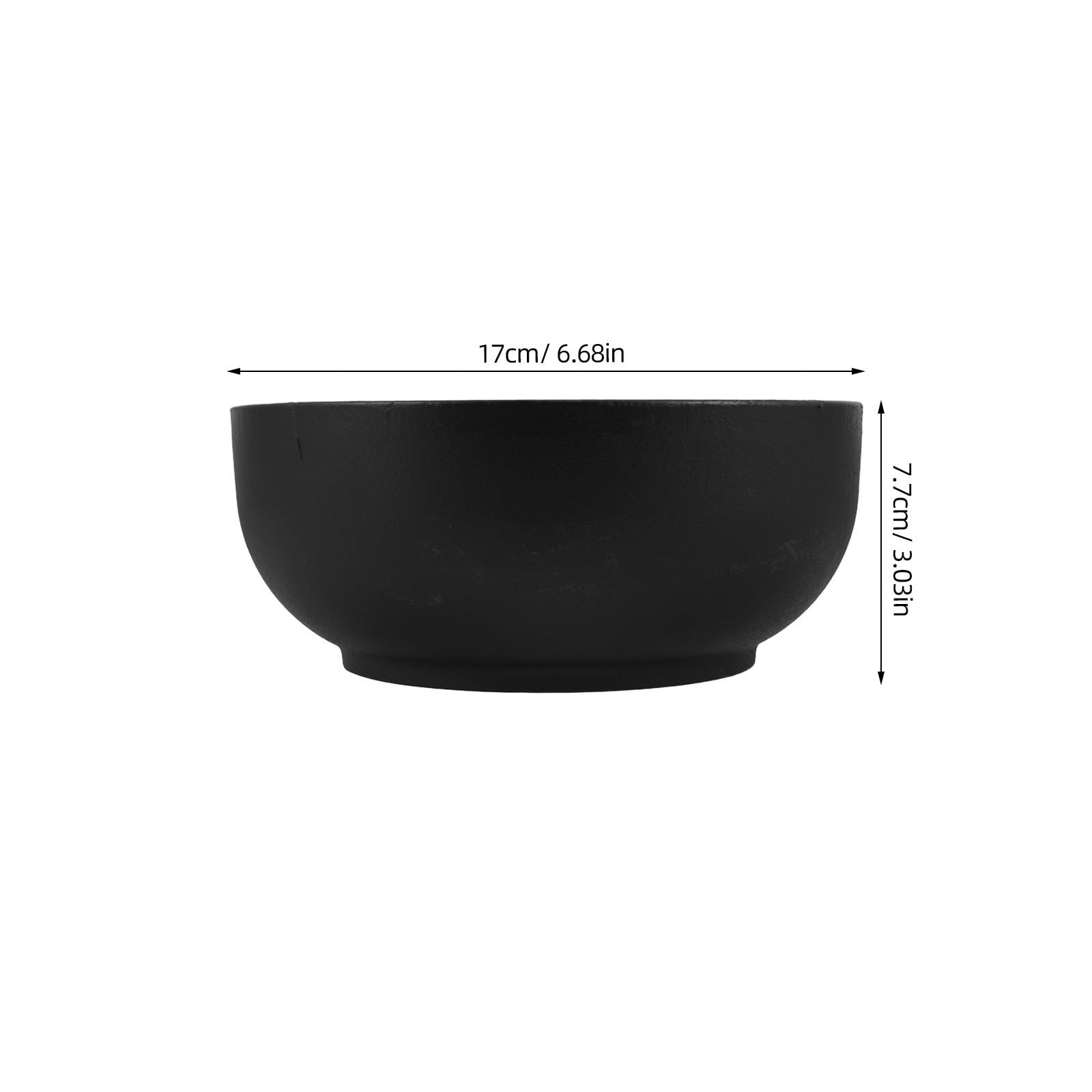 Ciotola Cucina in Ferro Nero 17x17x7, 7 Cm per Riso e Zuppa | Compatibile Induzione e Microonde, Pulizia Semplice, Formato 6, 69 Pollici per Insalata, Pasta e Frutta