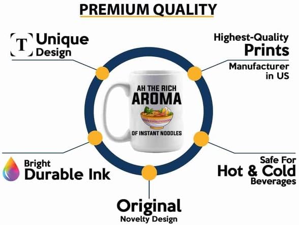 Ramen Coffee Mug 15oz White -Ah the rich aroma - Food Lovers chicken pumpkin vegan pantry spicy noodles image 3