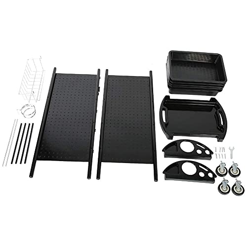 Arbeitswagen Friseur 6 Etagen Haar Salon Lagerung Trolley Cart mit Rädern Fönhalter 5 Schubladen 95 x 53 x 44cm