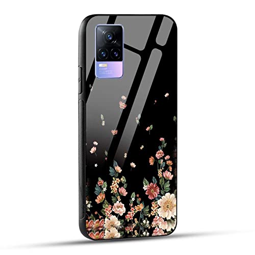 Image of NDCOM for VIVO Y73 Back Cover Flowers Girly Printed Glass Case