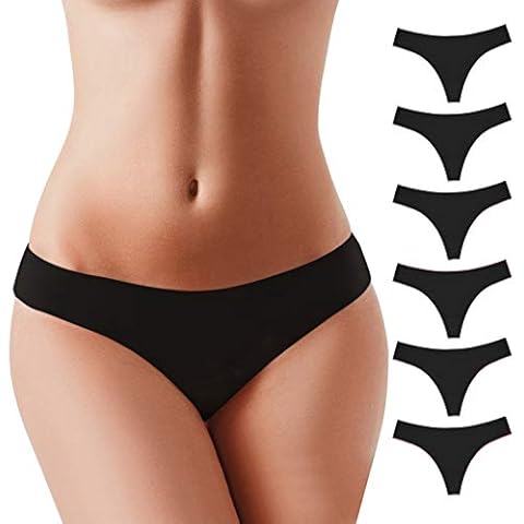 BUBBLELIME XS-XL Sport Thongs Panties_SET3(2) XL_6 Pack Black_Bonded Cover