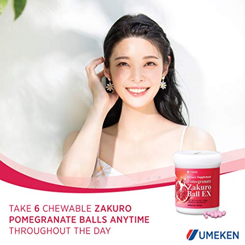 Umeken Pomegranate Extract Zakuro Balls - 360 Pieces (2 Month Supply), Pack of 1 Bottle, Chewable Supplement with Natural Vitamins, Minerals, Citric Acids, and Tannins - Thumbnail 7