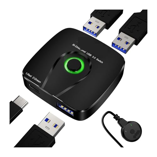 Evite cables sueltos con este selector USB 3.0 de dos entradas para ratón 2