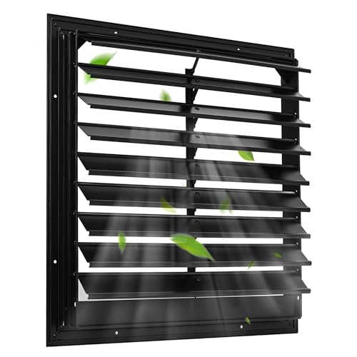 AIWFL 18 Inch Aluminum Automatic Exhaust Shutter Louver Vent, Automatic Gravity Shutter Louver Vent for Home Attics, Workshops, Barn, Greenhouse