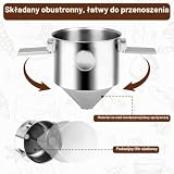 Foyucool Składany filtr do kawy, przenośny kubek ociekowy ze stali nierdzewnej, wielokrotnego użytku, z drobną siatką, nie wymaga papieru, na kemping, w podróż, do biura i kuchni