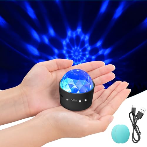 URAQT Mini Disco Ball Light, Self-Propelled, Sound Activated
