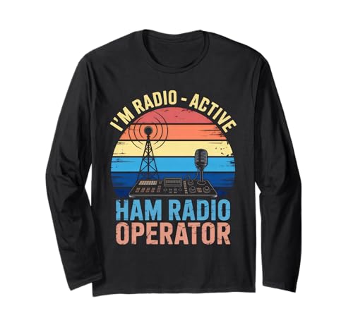 Operatore Radio Ham I'm Radio-Active Vintage Maglia a Manica
