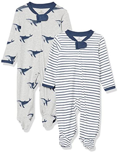 Image of HonestBaby Baby 2-Pack Organic Cotton Footed Pajama Sleep & Play