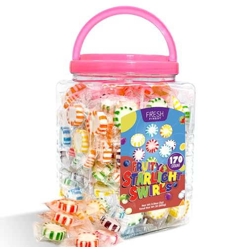 Fresh Finest Bulk Starlights Candies - Fruity Starlight Swirls.170 Count (855g) of Assorted Fruit Flavors.