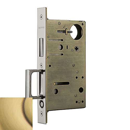 Baldwin 8602.STR Placa de golpe para puerta corrediza de la colección Estate, latón satinado y marrón