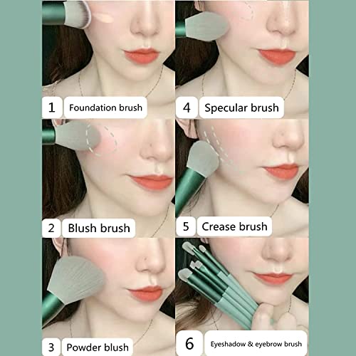 Image of ELEGAR Colorful Fish Tail Handle Makeup Brush Set - Foundation, Eyebrow, Eyeliner, Blush, and Concealer Brushes - Cute Christmas Stocking Stuffers and Gifts for Girls (13 pcs m kit)