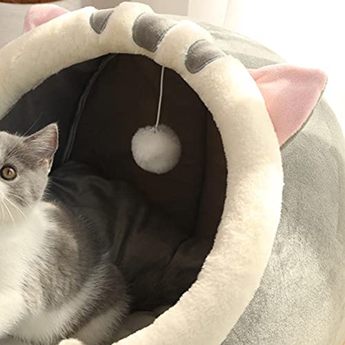 Homyl Hundebett Waschbares Nestbett Haustierhöhle Katzenhaus Innenrunde Liegeplatz Schlafkissen mit Entfernbarer Matte Komfortables Fleece Material für-6