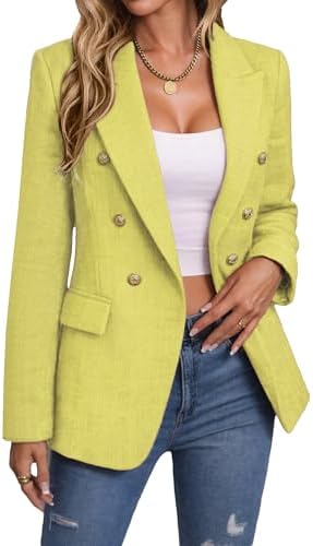 Mina Self 2026 Spring Women's Tweed Plaid Blazer Jacket - Fully L...