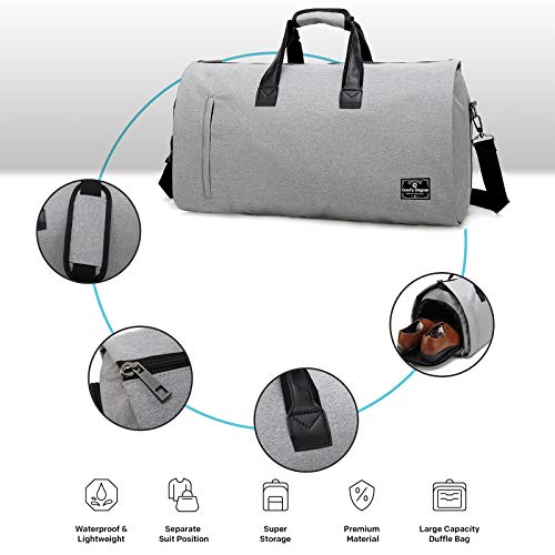 ComfyDegree Travel Garment Storage Bag, Carry on Convertible Multipurpose Duffel Bag, Breathable Suit Carrier Bag Organiser, Waterproof Overnight Luggage for Men/Women Weekend Flight Travel Organiser