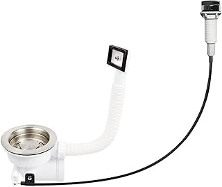 Qrity Vanne Excentrique de Panier-filtre 114 mm G2" Avec Actionneur Rotatif et Trop-plein pour évier de Cuisine