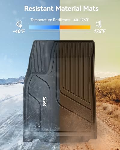 Image of 3W Floor Mats Fit for Tesla Model X 6 Seat 2021-2025 2026 | All Weather TPE Custom Fit Floor Liners for 1-3 Rows Full Set Car Mats, Black, Over 10 Years Lifespan