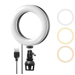 Video Conference Lighting Kit, HuaerHui LED Ring Light for Computer, Laptop, MacBook, Monitor with Clip Hot Shoes Mount, Lighting for Zoom Meetings/Remote Working/Self Broadcasting/Live Streaming