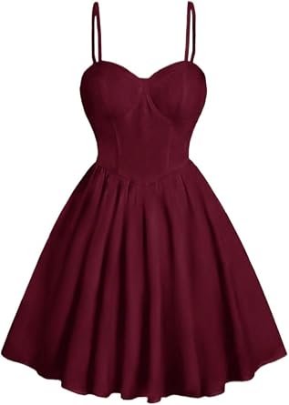 Womens 2025 Casual Cami Slip Dress Pleated Elegant Mini Dress